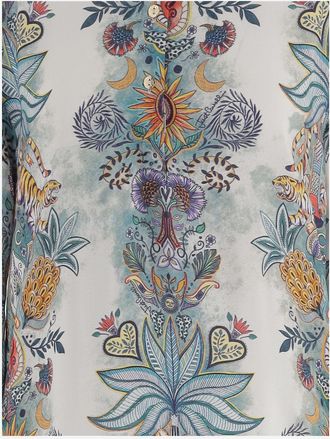Just Cavalli Womens Shirt Viscose With Botanical Print Multicolour