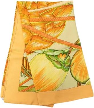 Herm&egrave;s Pre-owned Foulard Jardin Creole - - Pre-owned - Donna - Arancione - ONE SIZE