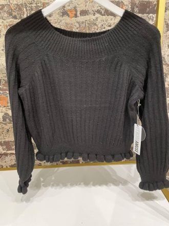 Amuse Society Sija Long Sleeve Knit Sweater In Black