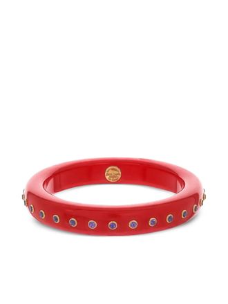 Mark Davis 18K yellow gold Amethyst Bakelite bangle - women - Bakelite/18kt Yellow Gold/Amethyst - One Size - Red