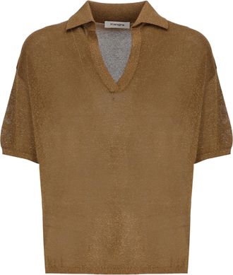 KANGRA Bronze Lurex Viscose Polo Shirt