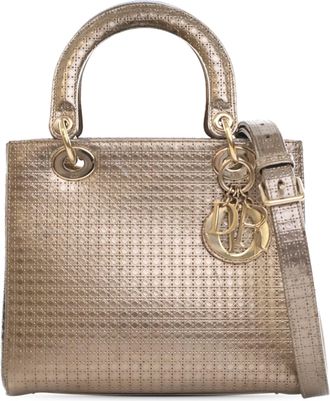 Dior Pre-owned Womens Lady Top Handle Bag - Sage Green Leather - One Size