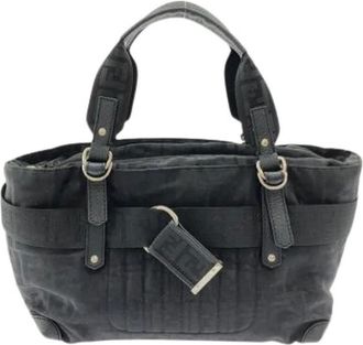 Fendi Pre-owned Handbags, female, Black, Size: ONE SIZE Pre-owned Vintage Nylon Handbag