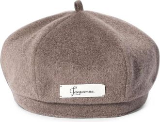Jacquemus Brown Signature Logo Beret Hat