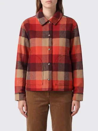 Filson Cappotto corto monopetto in lana a quadri con colletto classico