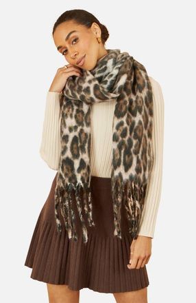 Yumi Leopard Print Super Soft Scarf in Brown at Nordstrom