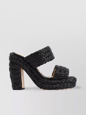 Bottega Veneta raffia block heel sandals