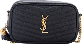 Saint Laurent Black Matelasse Chevron Leather Lou Camera Bag Mini (Authentic Pre-Loved)