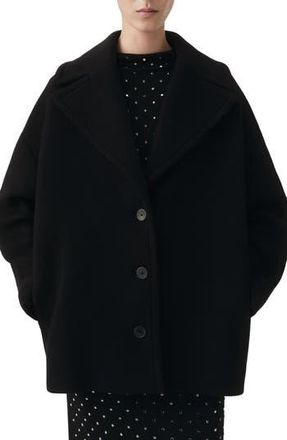 Mango Selection Oversize Short Wool Blend Coat in Black at Nordstrom Rack, Size Medium