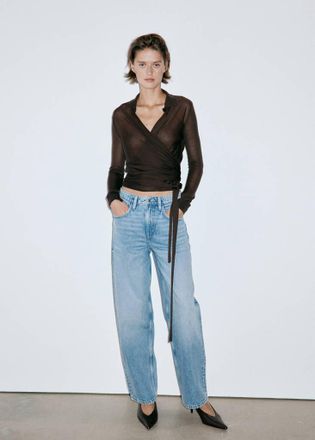 Mango Jeans balloon vita media blu medio - Donna - 36 - MANGO