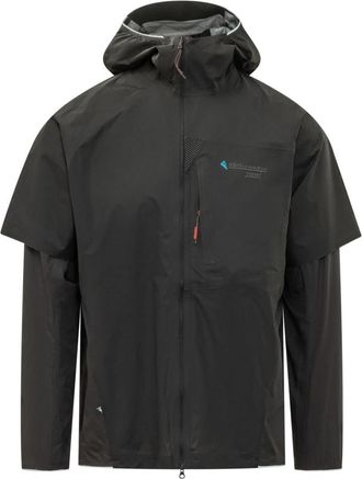 Kl&auml;ttermusen Vidre Hood Jacket - Heren - Regenjassen - Zwart - S - Leer - Fitness