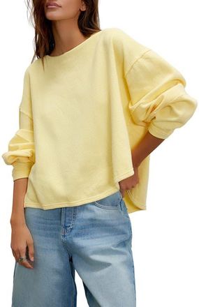 Free People Total Eclipse Oversize T-Shirt in Mellow Yellow at Nordstrom, Size Medium