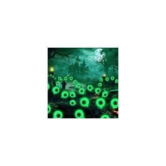 OEM Decoraciones Solares De Halloween Para Exteriores De 2 Piezas, 6 Luces Led Verdes Tipo Globo, Resistentes Al Agua Ip65, Decoraci&oacute;n Para Exteriores De 