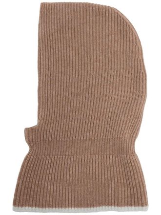 Cashmere in Love Villars ribbed wool-cashmere balaclava - Brown