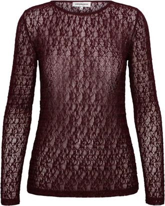 &Co Woman Tris Kant Top - Dames - Longsleeves - Rood - L - Polyester - Tops