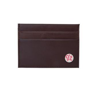Giorgio Martello Milano Clark Leather Card Case in Dark Brown at Nordstrom