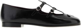 Tory Burch Black Leather Ballet Flats
