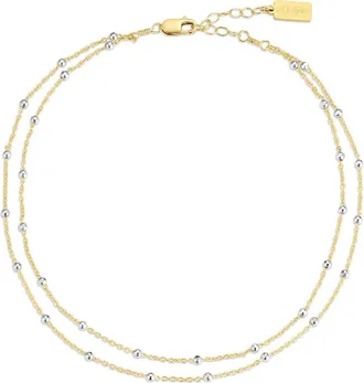 Set & Stones Austen Two Tone Layered Anklet in Gold at Nordstrom