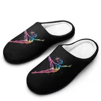 Generic Gymnastics Girl Pattern Mens Slippers Comfortable And Non-slip Cotton Slipper Shoe for House