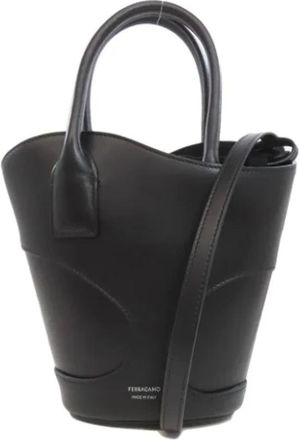 Ferragamo Pre-owned Handbags, female, Black, Size: ONE SIZE Pre-owned Leather handbags