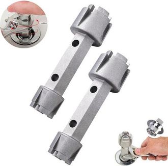 OEM Herramienta Para Extraer Desag&uuml;es De Ba&ntilde;era (2 Piezas), Doble Cara, Extractor De Desag&uuml;es De Ba&ntilde;era De Aluminio Resistente, 15 Cm