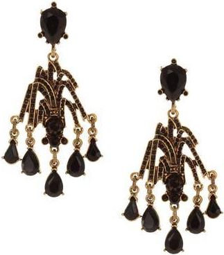 Olivia Welles Theresa Crystal Chandelier Earrings in Burnished Gold /Black at Nordstrom Rack