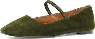 Madewell Greta Elastic Mary Jane - Suede Womens Shoes Loden : 10.5 M, Leather