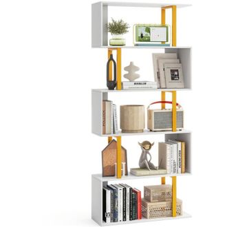 Costway Costway - 5-Tier Geometric Bookcase 157CM S-Shaped Bookshelf