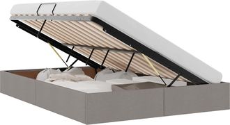 vidaXL Estructura De Cama Ottoman Taup&eacute; 140 X 190 Cm Tela Vidaxl