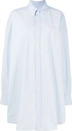 Maison Margiela Gestreept overhemd met knopen - Dames - Overhemden - Blauw - M - Overhemden