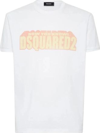 Dsquared2 Logo Print Heren T-shirt - Heren - T-shirts - Wit - L - Tops