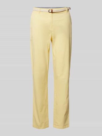 Christian Berg Casual Fit Chino mit G&uuml;rtel in Hellgelb, Gr&ouml;&szlig;e 36
