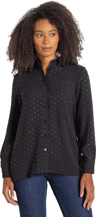 Klass Textured High Low Shimmer Overshirt - Black - 18