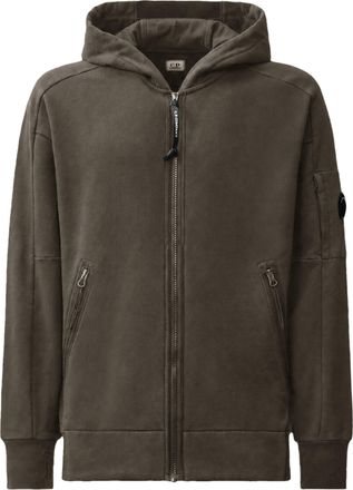 C.P. Company Diagonal Raised Fleece Hooded Zip Lens Sweatshirt