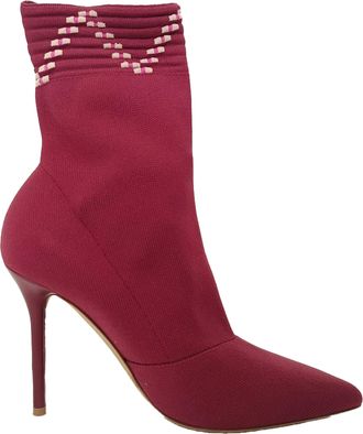 Malone Souliers Mariah Ankle Boots in Burgundy Cotton
