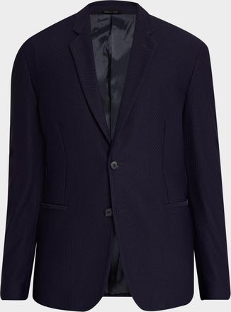 Giorgio Armani Men & apos;s Rice Stitch Two-Button Jacket