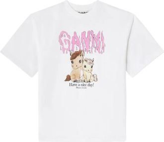 Ganni graphic T-shirt - White