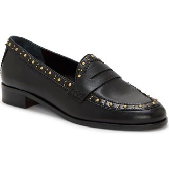 Vince Camuto Camdyn Studded Penny Loafer in Black at Nordstrom Rack, Size 6.5
