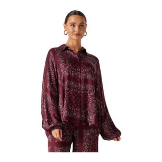 Amaya Amsterdam Dames Blouses Louise - Dames - Blouses & Shirts - Rood - Maat: L Viscose