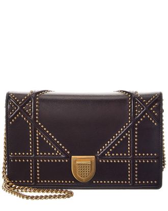 Dior Black Calfskin Leather Diorama Wallet On Chain (Authentic Pre-Loved)