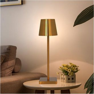 Trade Shop Trade Shop Traesio - Trade Shop - Lampada Da Tavolo Led Oro Recaricabile Led Para Calda De Luz Interna Y Externa