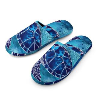 Generic Turtle Ocean Daisy Flowers Mens House Slippers Slip Indoor Slipper On Shoes Warm Outdoor