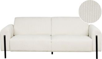 Beliani Sofa 3 Seater ASKIM Corduroy Off-White