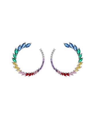 Eyecandy LA Eye Candy La Danielle Roman Multi Color Cz Crystal Loop Earring