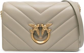 Pinko Classic Love leather shoulder bag - women - Calf Leather/Calf Leather - One Size - Green