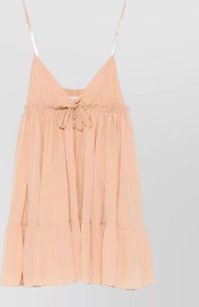 Chlo&eacute; silk tiered ruffled mini dress
