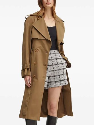 Bardot belted double-breasted trench coat - Brown
