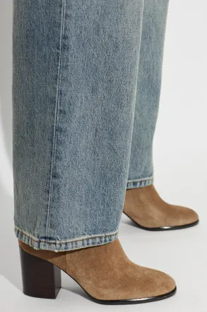 Tory Burch Turnlock Heeled Ankle Boots, Womens, Brown