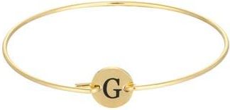 Adornia Tarnish Resistant 18K Gold Plated Initial Bangle Bracelet in Gold-G at Nordstrom Rack