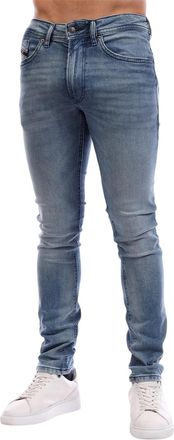 Diesel Heren Gewassen Denim 5 Pocket Rechte Jeans (Blauwe Denim)